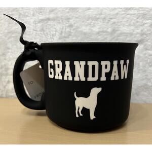 Eccolo Grandpaw Dog Mug Black & White Ceramic Gift Mug New w/ Tag